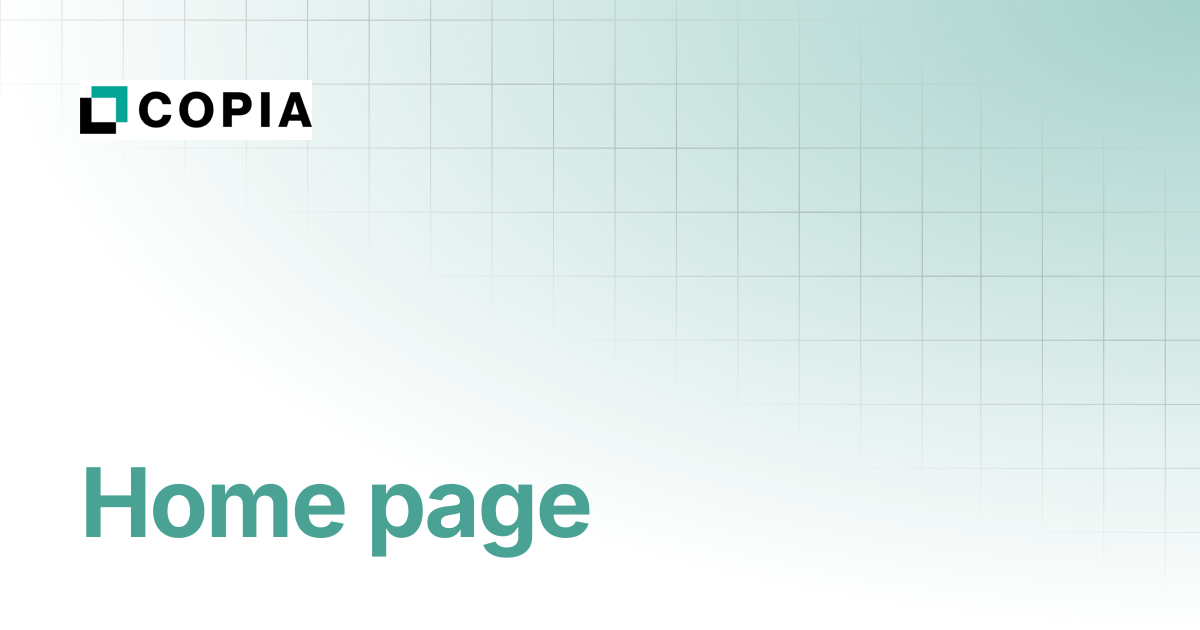 Home page | Copia Docs
